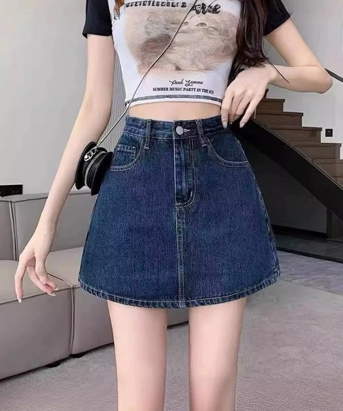 Miniministore(ミニミニストア)の「デニムスカパンハイウエストショートパンツ(デニムパンツ・レディース・インディゴブルー・XL/M/L/S)」の12枚目の写真