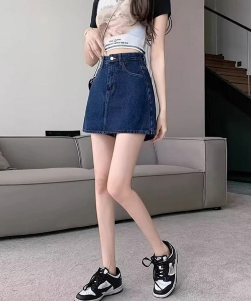 Miniministore(ミニミニストア)の「デニムスカパンハイウエストショートパンツ(デニムパンツ・レディース・インディゴブルー・XL/M/L/S)」の15枚目の写真