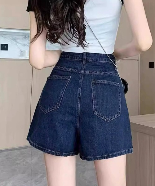 Miniministore(ミニミニストア)の「デニムスカパンハイウエストショートパンツ(デニムパンツ・レディース・インディゴブルー・XL/M/L/S)」の16枚目の写真