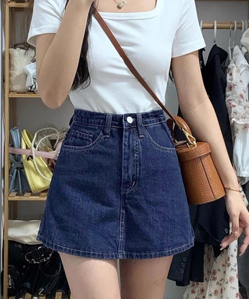 Miniministore(ミニミニストア)の「デニムスカパンハイウエストショートパンツ(デニムパンツ・レディース・インディゴブルー・XL/M/L/S)」の18枚目の写真