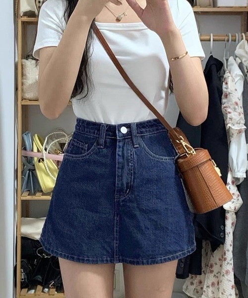 Miniministore(ミニミニストア)の「デニムスカパンハイウエストショートパンツ(デニムパンツ・レディース・インディゴブルー・XL/M/L/S)」の19枚目の写真