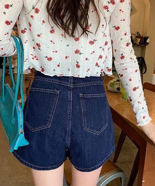 Miniministore(ミニミニストア)の「デニムスカパンハイウエストショートパンツ(デニムパンツ・レディース・インディゴブルー・XL/M/L/S)」の4枚目の写真