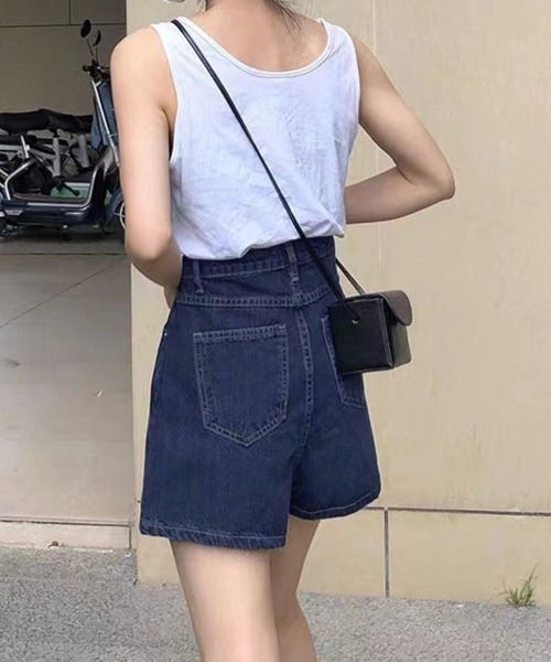 Miniministore(ミニミニストア)の「デニムスカパンハイウエストショートパンツ(デニムパンツ・レディース・インディゴブルー・XL/M/L/S)」の7枚目の写真