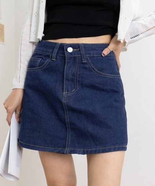 Miniministore(ミニミニストア)の「デニムスカパンハイウエストショートパンツ(デニムパンツ・レディース・インディゴブルー・XL/M/L/S)」の8枚目の写真