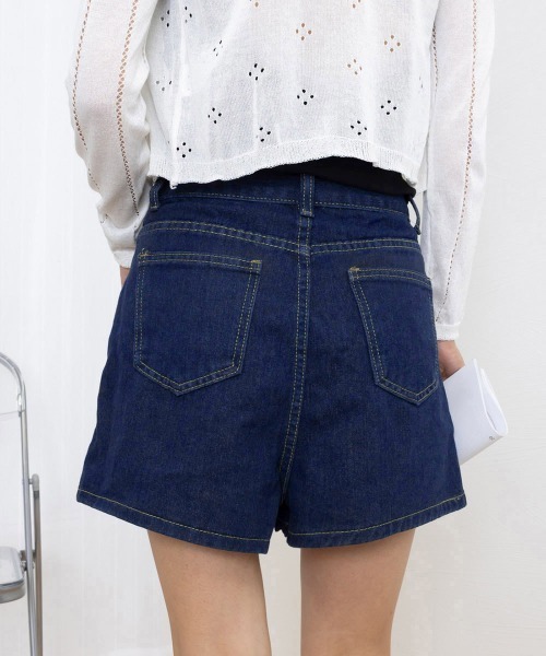 Miniministore(ミニミニストア)の「デニムスカパンハイウエストショートパンツ(デニムパンツ・レディース・インディゴブルー・XL/M/L/S)」の10枚目の写真