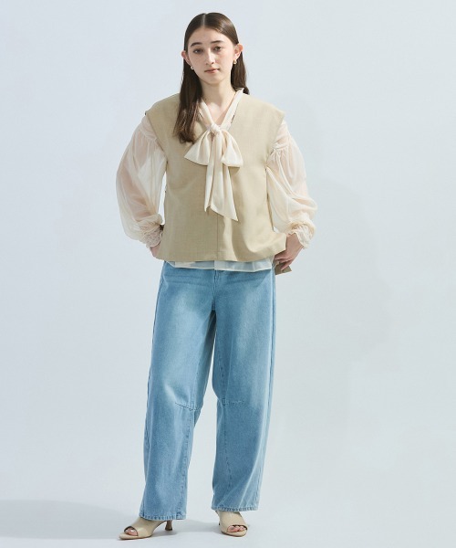 ketty（ケティ）の「麻調セットアップアンサンブル≪手洗い可能≫（ワンピース・レディース・ベージュ/ライトグレー/ネイビー・M）」の21枚目の写真