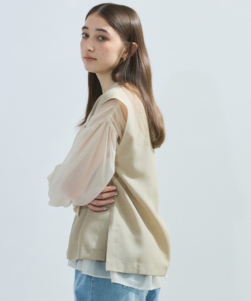 ketty（ケティ）の「麻調セットアップアンサンブル≪手洗い可能≫（ワンピース・レディース・ベージュ/ライトグレー/ネイビー・M）」の19枚目の写真