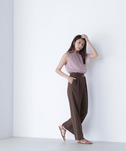 NATURAL BEAUTY BASIC（ナチュラルビューティーベーシック）の「◇メタルバックルベルテッドワイドパンツ（その他パンツ・レディース・ブラック/ベージュ/ブラウン・SMALL/MEDIUM/P/S）」の9枚目の写真