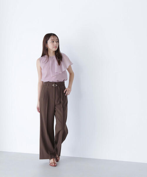 NATURAL BEAUTY BASIC（ナチュラルビューティーベーシック）の「◇メタルバックルベルテッドワイドパンツ（その他パンツ・レディース・ブラック/ベージュ/ブラウン・SMALL/MEDIUM/P/S）」の10枚目の写真