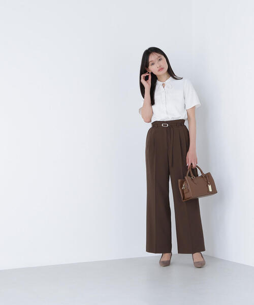NATURAL BEAUTY BASIC（ナチュラルビューティーベーシック）の「◇メタルバックルベルテッドワイドパンツ（その他パンツ・レディース・ブラック/ベージュ/ブラウン・SMALL/MEDIUM/P/S）」の11枚目の写真