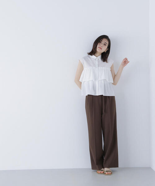 NATURAL BEAUTY BASIC（ナチュラルビューティーベーシック）の「◇メタルバックルベルテッドワイドパンツ（その他パンツ・レディース・ブラック/ベージュ/ブラウン・SMALL/MEDIUM/P/S）」の13枚目の写真