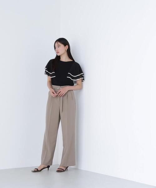 NATURAL BEAUTY BASIC（ナチュラルビューティーベーシック）の「◇メタルバックルベルテッドワイドパンツ（その他パンツ・レディース・ブラック/ベージュ/ブラウン・SMALL/MEDIUM/P/S）」の3枚目の写真