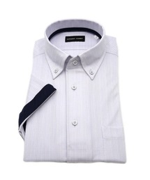 HARUYAMA（ハルヤマ）の「【KATHARINE E HAMNETT-キャサリン・イー・ハムネット-】半袖 ワイシャツ ワンピースカラー ボタンダウン 360°ストレッチ 吸水速乾 チェック（ビジネスシャツ）」