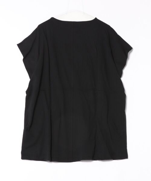 coca(coca)(コカ)の「ボートネックドルマンチュニック(Tシャツ/カットソー・レディース・ブラック/ホワイト・M/L)」の3枚目の写真