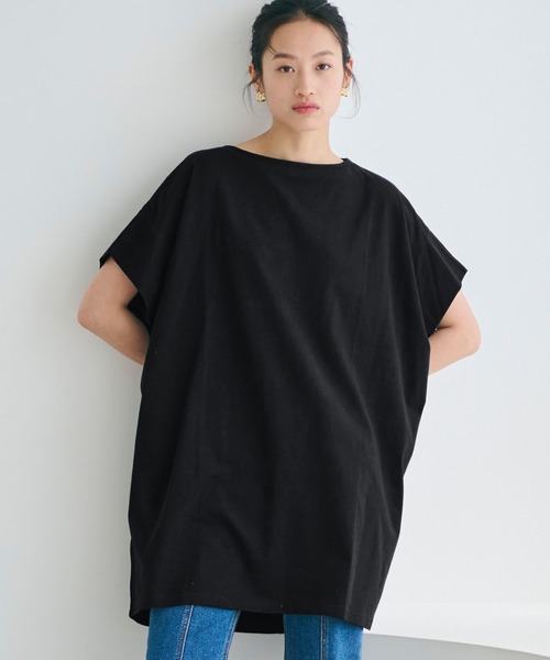 セール】ボートネックドルマンチュニック（Tシャツ/カットソー）｜coca