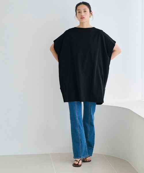 coca(coca)(コカ)の「ボートネックドルマンチュニック(Tシャツ/カットソー・レディース・ブラック/ホワイト・M/L)」の22枚目の写真
