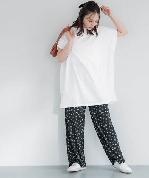 coca(coca)(コカ)の「ボートネックドルマンチュニック(Tシャツ/カットソー・レディース・ブラック/ホワイト・M/L)」の13枚目の写真