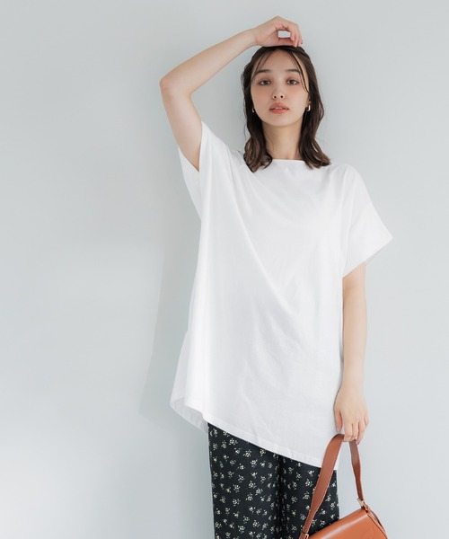 coca(coca)(コカ)の「ボートネックドルマンチュニック(Tシャツ/カットソー・レディース・ブラック/ホワイト・M/L)」の15枚目の写真
