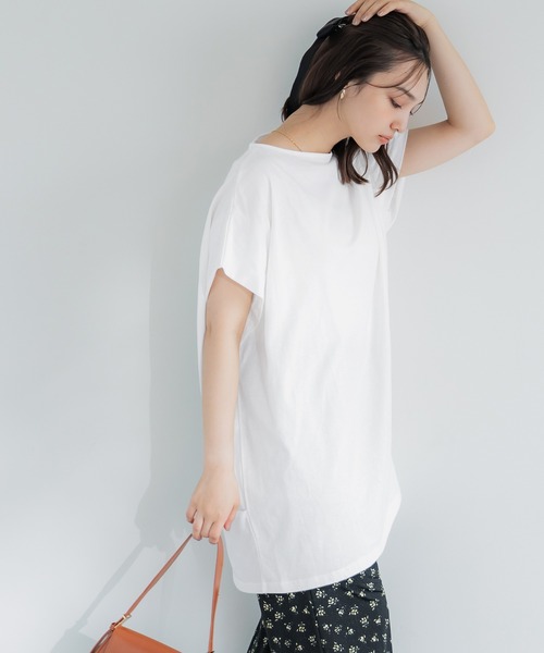 coca(coca)(コカ)の「ボートネックドルマンチュニック(Tシャツ/カットソー・レディース・ブラック/ホワイト・M/L)」の17枚目の写真