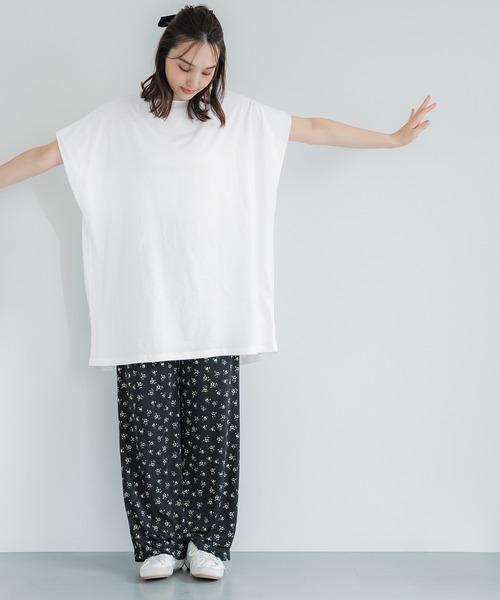 coca(coca)(コカ)の「ボートネックドルマンチュニック(Tシャツ/カットソー・レディース・ブラック/ホワイト・M/L)」の18枚目の写真
