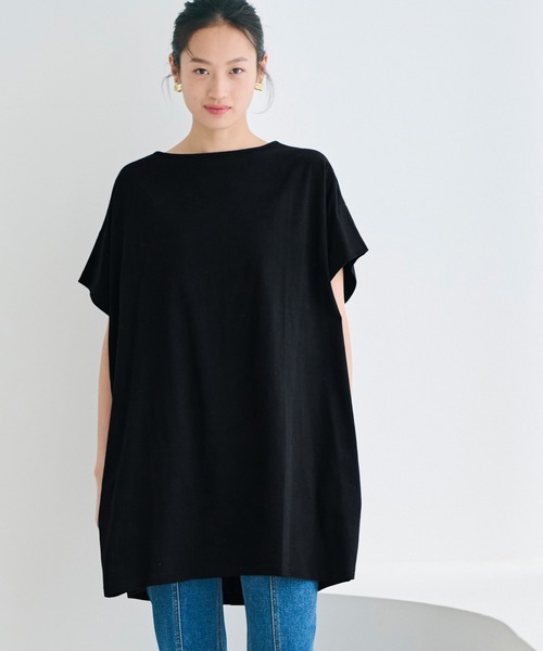 coca(coca)(コカ)の「ボートネックドルマンチュニック(Tシャツ/カットソー・レディース・ブラック/ホワイト・M/L)」の19枚目の写真