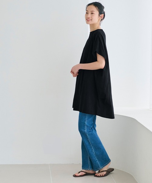 coca(coca)(コカ)の「ボートネックドルマンチュニック(Tシャツ/カットソー・レディース・ブラック/ホワイト・M/L)」の20枚目の写真