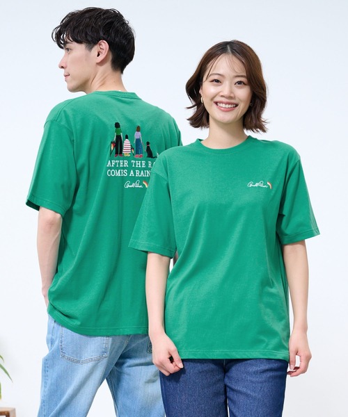 Arnold Palmer(アーノルドパーマー)の「シェア レイングラフィック バックロゴ Tシャツ(Tシャツ/カットソー・レディース・ホワイト/グリーン・S/XS/L/M/LL)」の1枚目の写真