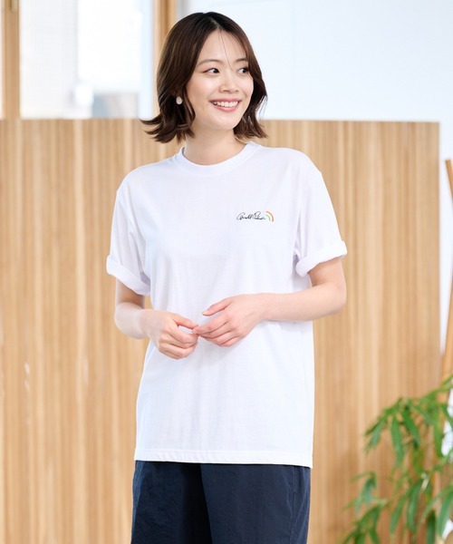 Arnold Palmer(アーノルドパーマー)の「シェア レイングラフィック バックロゴ Tシャツ(Tシャツ/カットソー・レディース・ホワイト/グリーン・S/XS/L/M/LL)」の5枚目の写真