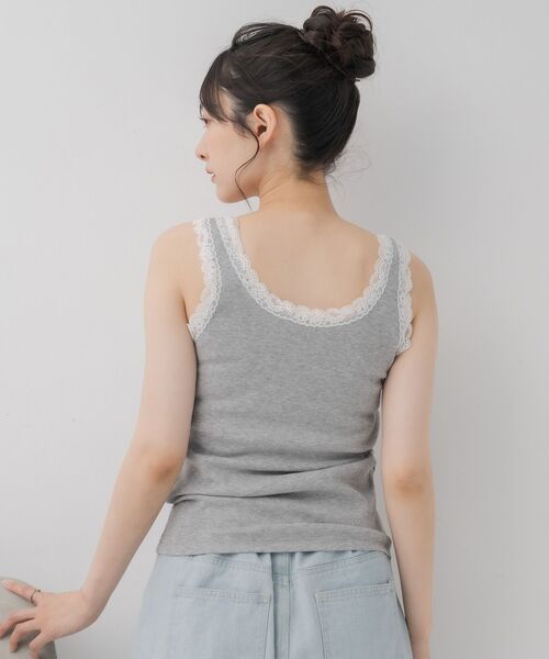 RETRO GIRL（レトロガール）の「カップ付レースタンク（タンクトップ・レディース・ライトグレー/ブラック/オフホワイト・FREE）」の15枚目の写真
