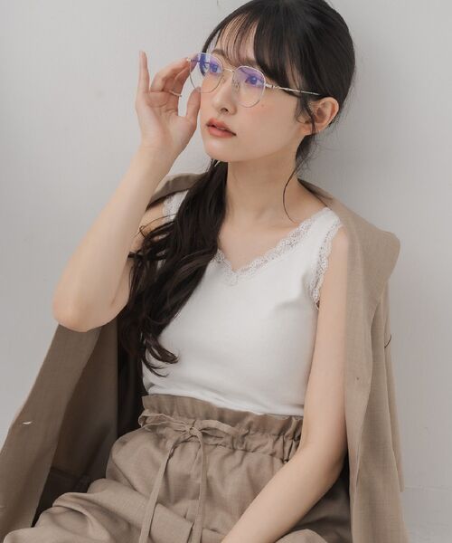 RETRO GIRL（レトロガール）の「カップ付レースタンク（タンクトップ・レディース・ライトグレー/ブラック/オフホワイト・FREE）」の16枚目の写真