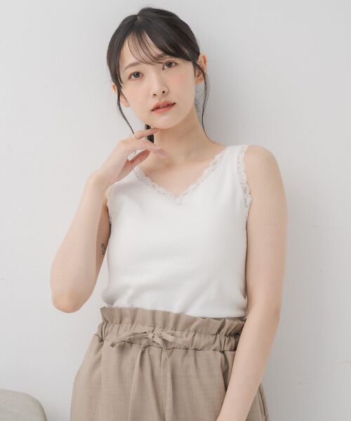 RETRO GIRL（レトロガール）の「カップ付レースタンク（タンクトップ・レディース・ライトグレー/ブラック/オフホワイト・FREE）」の21枚目の写真