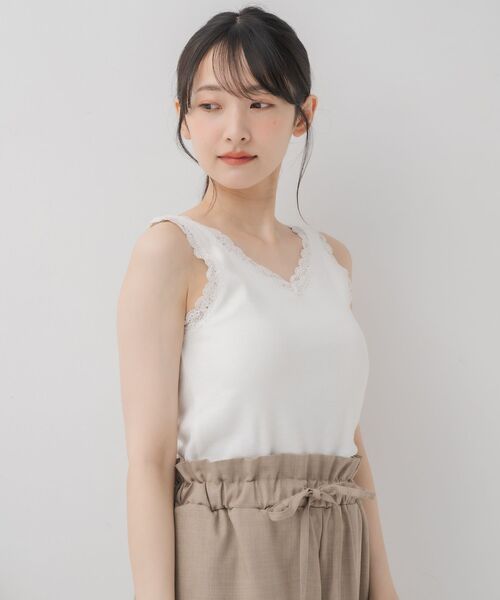 RETRO GIRL（レトロガール）の「カップ付レースタンク（タンクトップ・レディース・ライトグレー/ブラック/オフホワイト・FREE）」の22枚目の写真