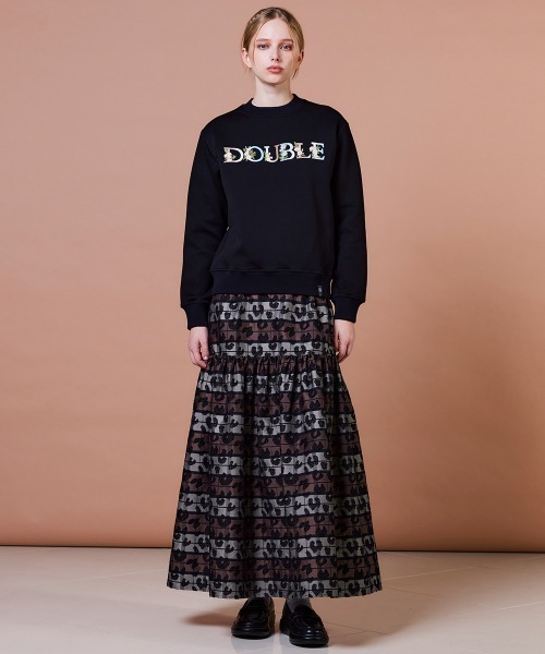 DOUBLE STANDARD CLOTHING(ダブルスタンダードクロージング)の「ダンボールロゴニット(ニット/セーター・レディース・ベージュ/ブラック・FREE)」の3枚目の写真