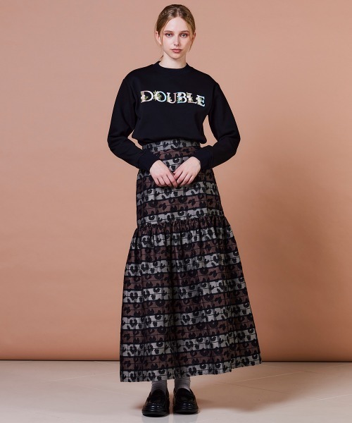 DOUBLE STANDARD CLOTHING(ダブルスタンダードクロージング)の「ダンボールロゴニット(ニット/セーター・レディース・ベージュ/ブラック・FREE)」の4枚目の写真