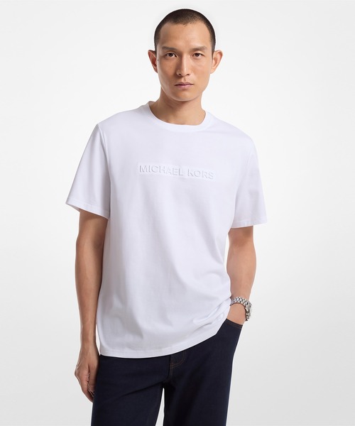 MICHAEL KORS(マイケルコース)の「エンボス ロゴ Tシャツ(Tシャツ/カットソー・メンズ・ホワイト・M/L/XL)」の1枚目の写真