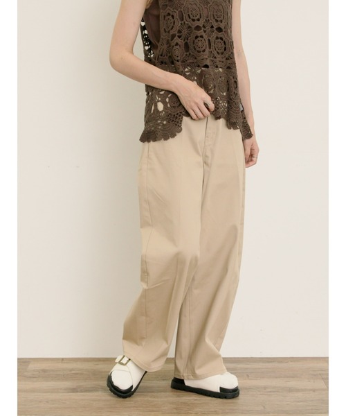 Samansa Mos2(サマンサ モスモス)の「ワイドエッグチノパンツ(チノパンツ・レディース・ブラウン/ライトベージュ・マルチサイズ)」の14枚目の写真