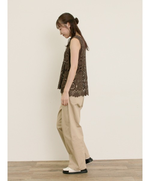 Samansa Mos2(サマンサ モスモス)の「ワイドエッグチノパンツ(チノパンツ・レディース・ブラウン/ライトベージュ・マルチサイズ)」の18枚目の写真