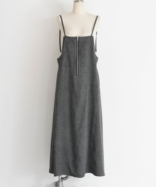 Eimee Law（エイミーロウ）の「バイオ加工 フロントZIP ジャンスカ（ジャンパースカート・レディース・スミクロ/オリーブ・FREE）」の4枚目の写真