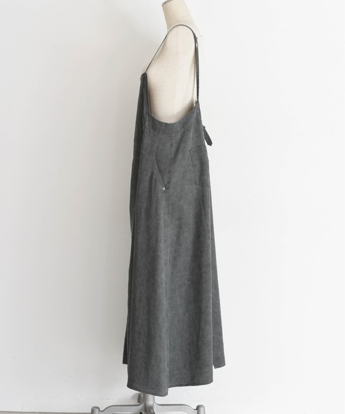 Eimee Law（エイミーロウ）の「バイオ加工 フロントZIP ジャンスカ（ジャンパースカート・レディース・スミクロ/オリーブ・FREE）」の5枚目の写真