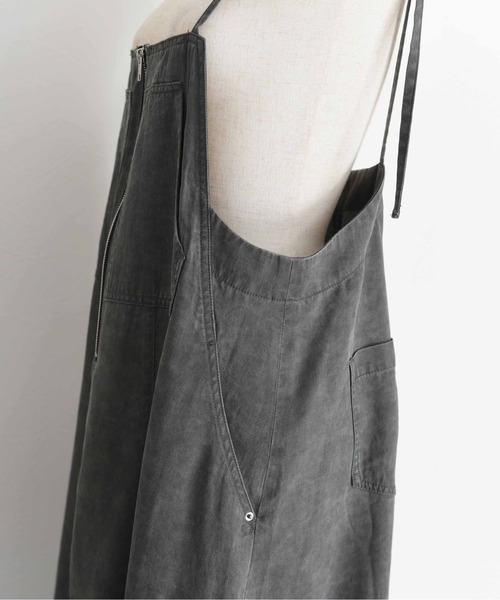 Eimee Law（エイミーロウ）の「バイオ加工 フロントZIP ジャンスカ（ジャンパースカート・レディース・スミクロ/オリーブ・FREE）」の8枚目の写真