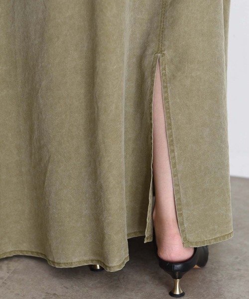 Eimee Law（エイミーロウ）の「バイオ加工 フロントZIP ジャンスカ（ジャンパースカート・レディース・スミクロ/オリーブ・FREE）」の20枚目の写真