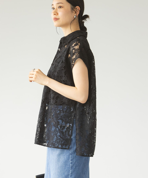 Noble（ノーブル）の「【洗える】ボタニカルレースフレンチ