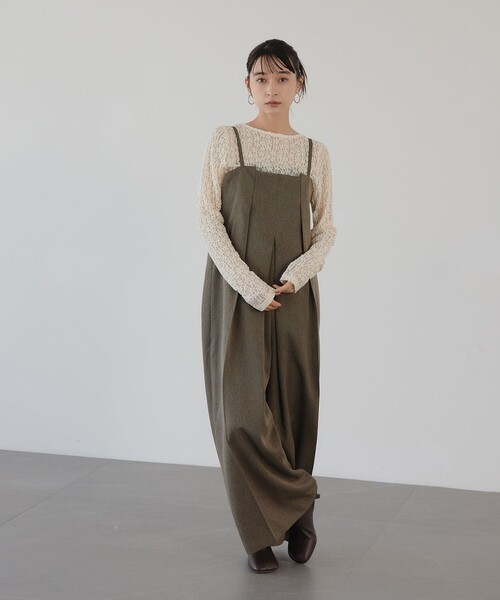 セール】＜EMMEL REFINES＞EM ボックスタック キャミサロペット