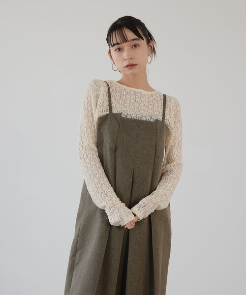 【極美品】EMMEL REFINES サロペット　キレイめ　オフィス　ゆったり EMMEL REFINES＞EM ボックスタック キャミサロペット