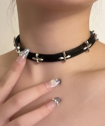 MASHIRO（マシロ）の「【MASHIRO】クロスモチーフベルトチョーカー（MA/EK186）（チョーカー）」