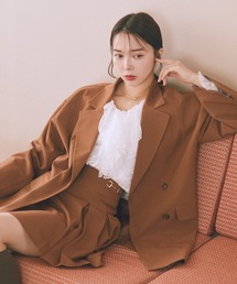 【美品】ティージャケット　ブラウン　チェック　シングルジャケット　秋冬アイテム 美品】ティージャケット ブラウン チェック シングルジャケット