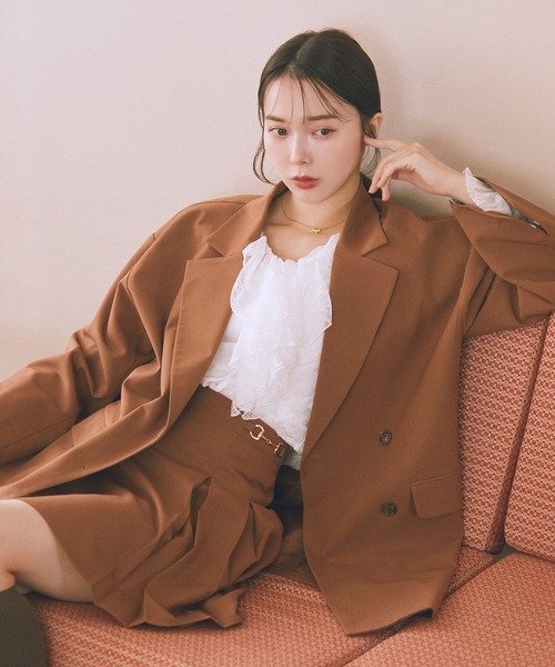 earth music&ecology（アースミュージックアンドエコロジー）の「BIGジャケット（テーラードジャケット・レディース・ライトブラウン/ブラウン系その他4/ブラック・FREE）」の3枚目の写真