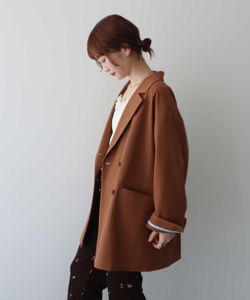 earth music&ecology（アースミュージックアンドエコロジー）の「BIGジャケット（テーラードジャケット・レディース・ライトブラウン/ブラウン系その他4/ブラック・FREE）」の12枚目の写真