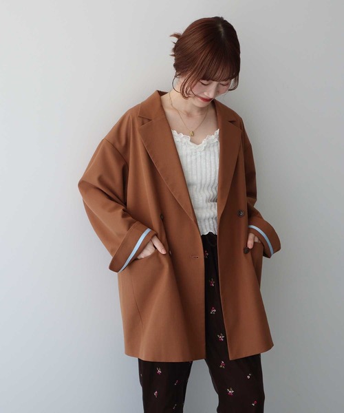 earth music&ecology（アースミュージックアンドエコロジー）の「BIGジャケット（テーラードジャケット・レディース・ライトブラウン/ブラウン系その他4/ブラック・FREE）」の9枚目の写真