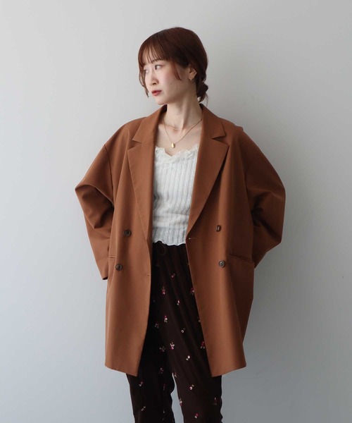 earth music&ecology（アースミュージックアンドエコロジー）の「BIGジャケット（テーラードジャケット・レディース・ライトブラウン/ブラウン系その他4/ブラック・FREE）」の11枚目の写真